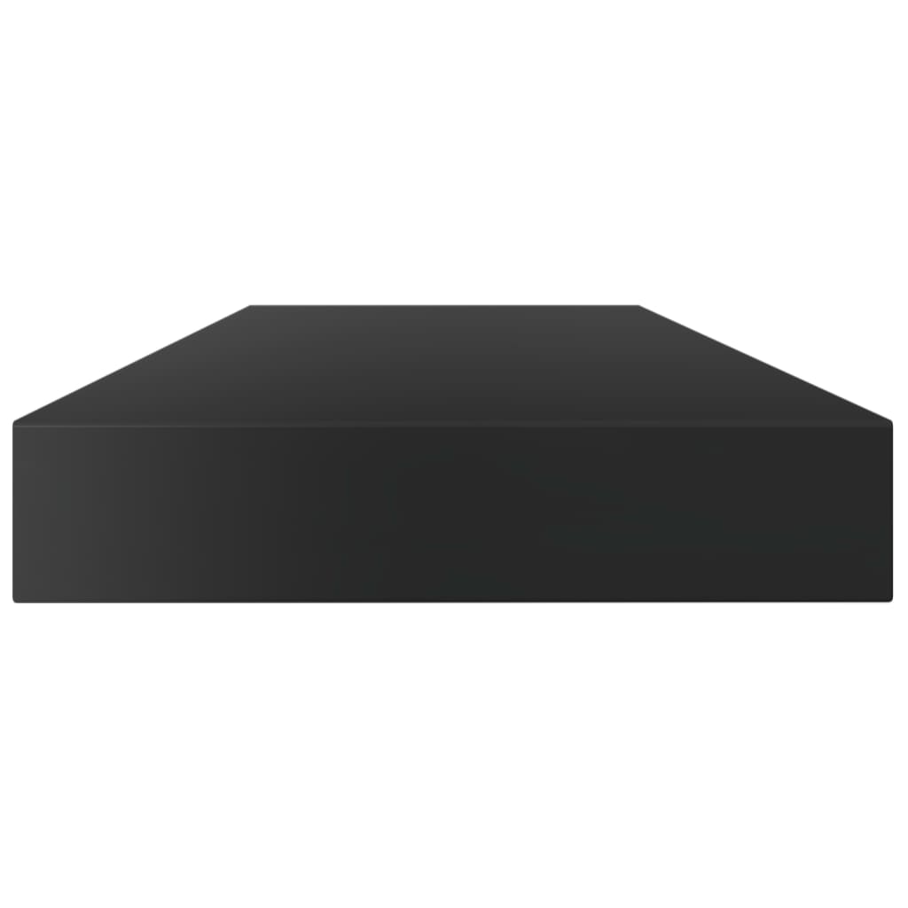 Ράφια Βιβλιοθήκης 8 τεμ. Γυαλ. Μαύρο 100x10x1,5 εκ. Μοριοσανίδα