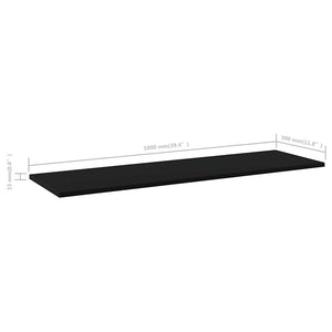 Ράφια Βιβλιοθήκης 8 τεμ. Μαύρα 100x30x1,5 εκ. από Μοριοσανίδα