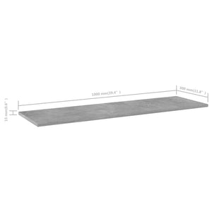 Ράφια Βιβλιοθήκης 8 τεμ Γκρι Σκυροδ. 100x30x1,5 εκ. Μοριοσανίδα