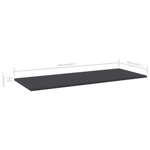 Ράφια Βιβλιοθήκης 4 τεμ. Γκρι 100x40x1,5 εκ. από Μοριοσανίδα