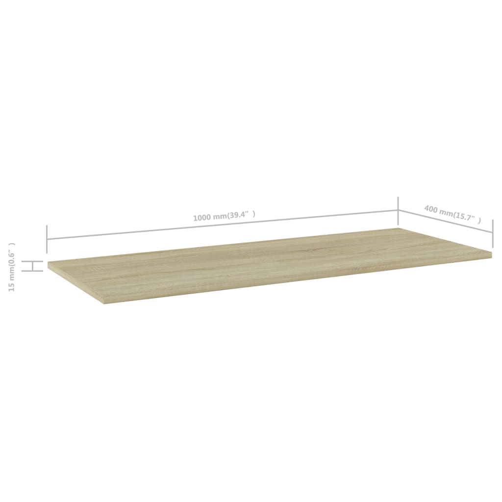 Ράφια Βιβλιοθήκης 4 τεμ. Sonoma Δρυς 100x40x1,5 εκ. Μοριοσανίδα