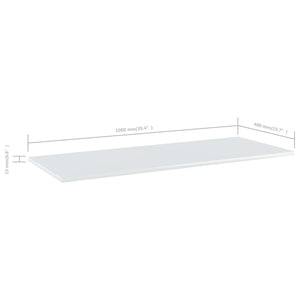 Ράφια Βιβλιοθήκης 4 τεμ. Γυαλ. Λευκό 100x40x1,5 εκ. Επεξ. Ξύλο - Pakobazaar