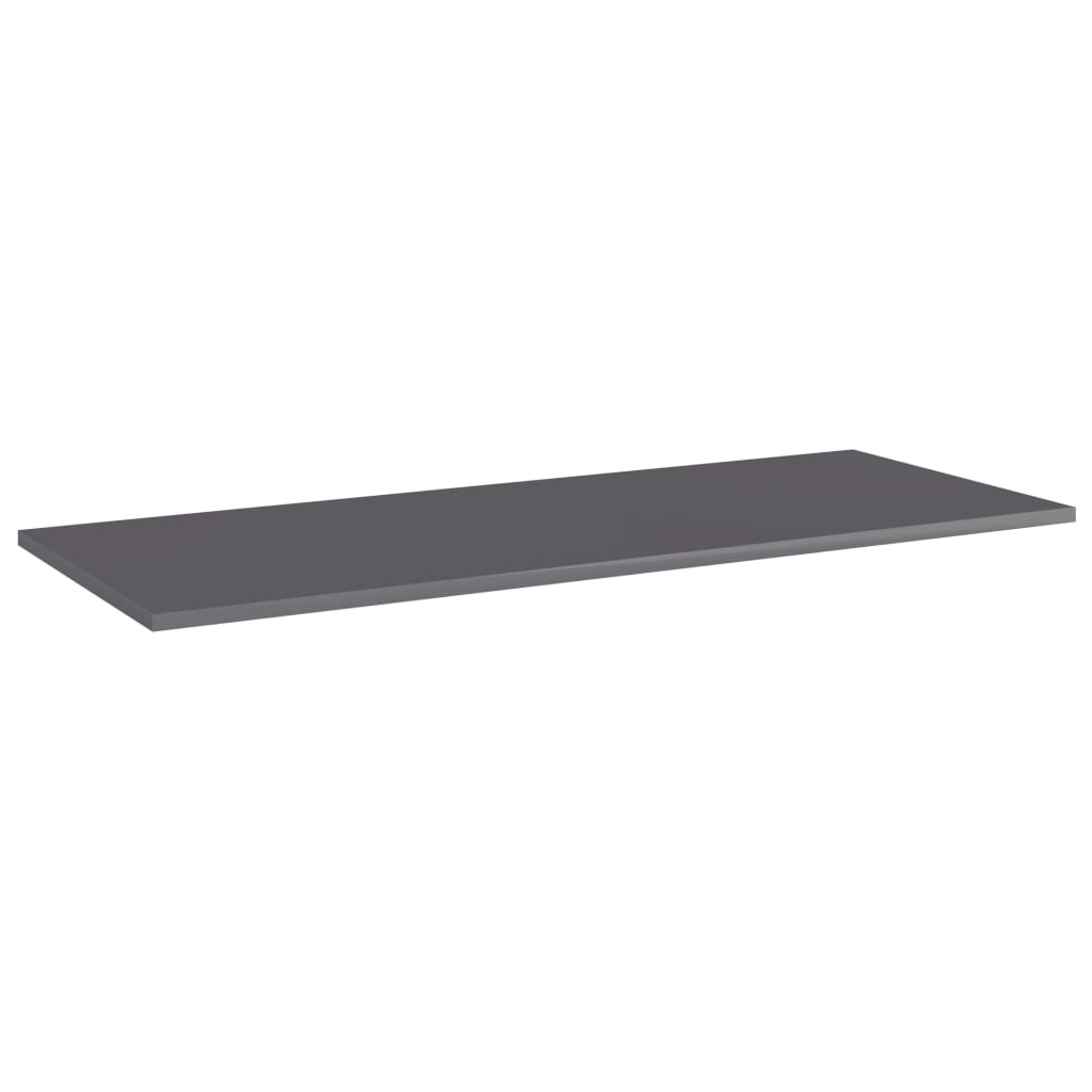 Ράφια Βιβλιοθήκης 4 τεμ. Γυαλ. Γκρι 100x40x1,5 εκ. Μοριοσανίδα