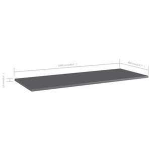 Ράφια Βιβλιοθήκης 4 τεμ. Γυαλ. Γκρι 100x40x1,5 εκ. Μοριοσανίδα