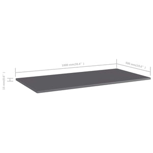 Ράφια Βιβλιοθήκης 4 τεμ. Γυαλ. Γκρι 100x50x1,5 εκ. Μοριοσανίδα