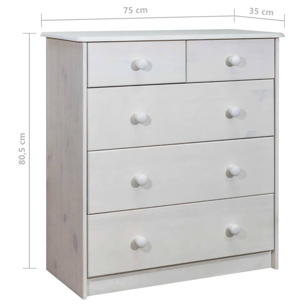 Συρταριέρα 75 x 35 x 80,5 εκ. από Μασίφ Ξύλο Πεύκου