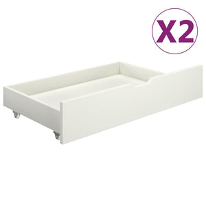 Πλαίσιο Κρεβατιού με 2 Συρτάρια Λευκό 100x200 εκ. Ξύλο Πεύκου