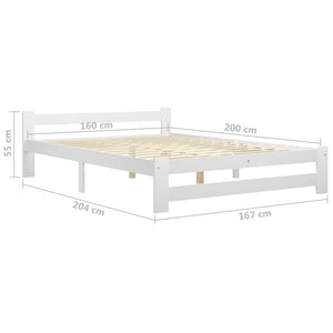 Πλαίσιο Κρεβατιού με 2 Συρτάρια Λευκό 160 x 200 εκ. Ξύλο Πεύκου