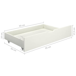 Πλαίσιο Κρεβατιού με 2 Συρτάρια Λευκό 200x200 εκ. Ξύλο Πεύκου