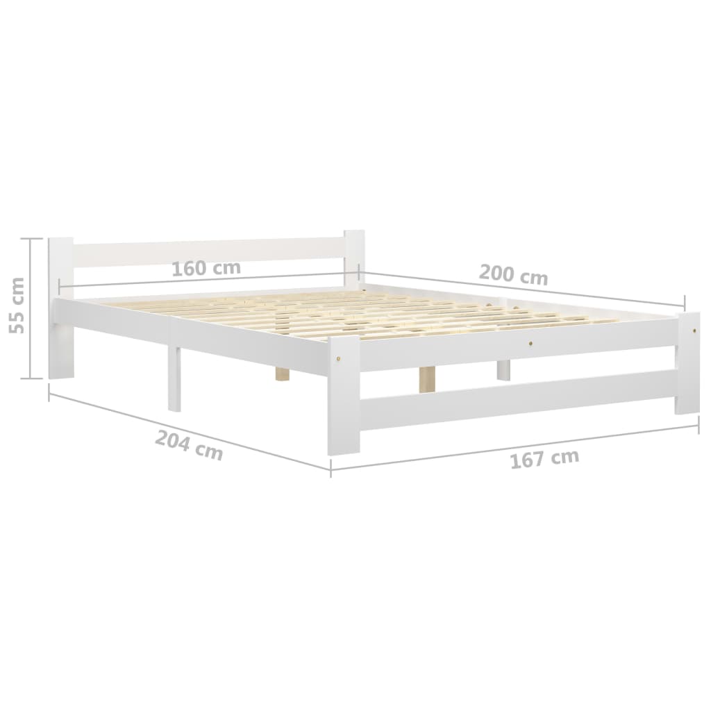 Πλαίσιο Κρεβατιού με 4 Συρτάρια Λευκό 160 x 200 εκ. Ξύλο Πεύκου