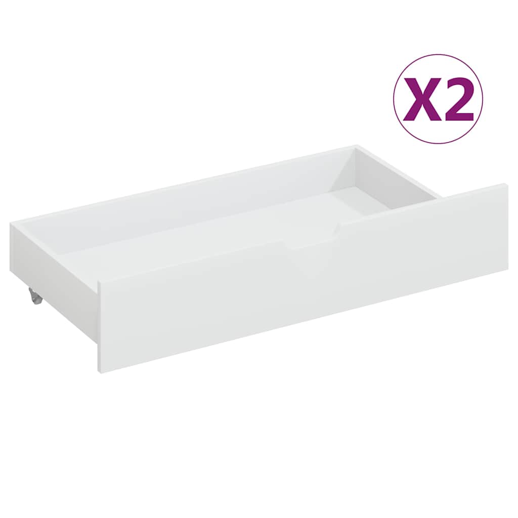 Πλαίσιο Κρεβατιού με 2 Συρτάρια Λευκό 140 x 200 εκ. Ξύλο Πεύκου