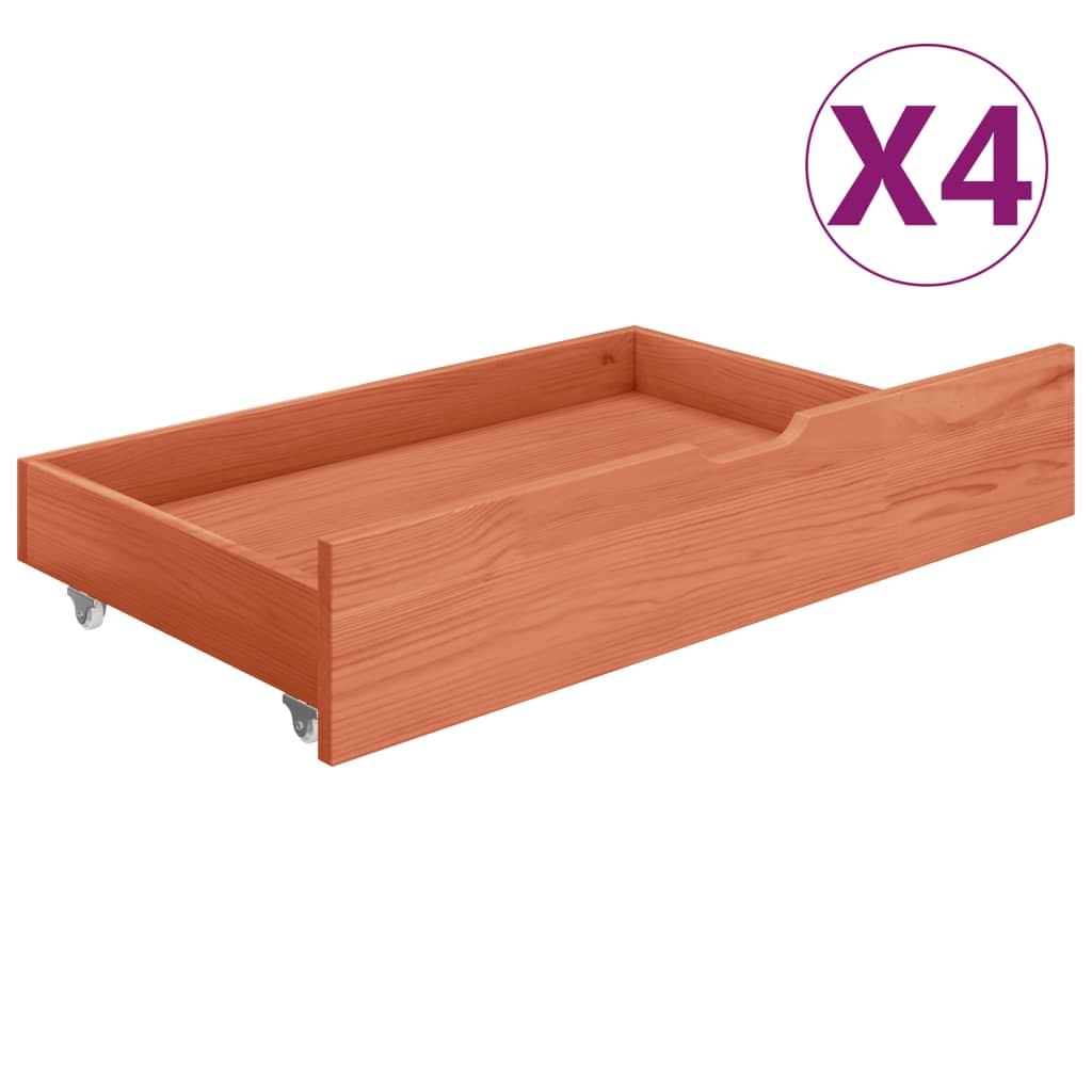 Πλαίσιο Κρεβατιού με 4 Συρτάρια Μελί 160 x 200 εκ. Μασίφ Πεύκο - Pakobazaar