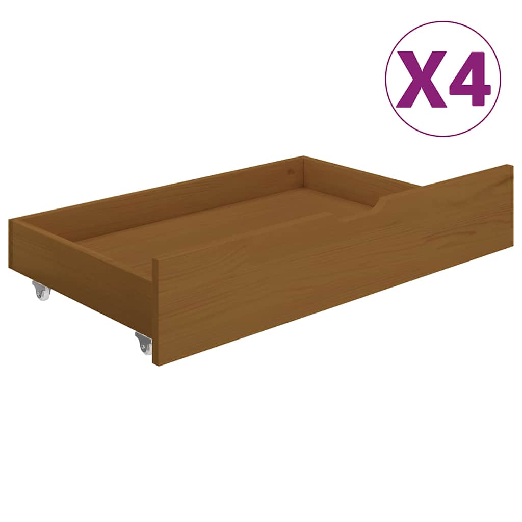 Πλαίσιο Κρεβατιού με 4 Συρτάρια Μελί 180x200 εκ από Μασίφ Πεύκο - Pakobazaar