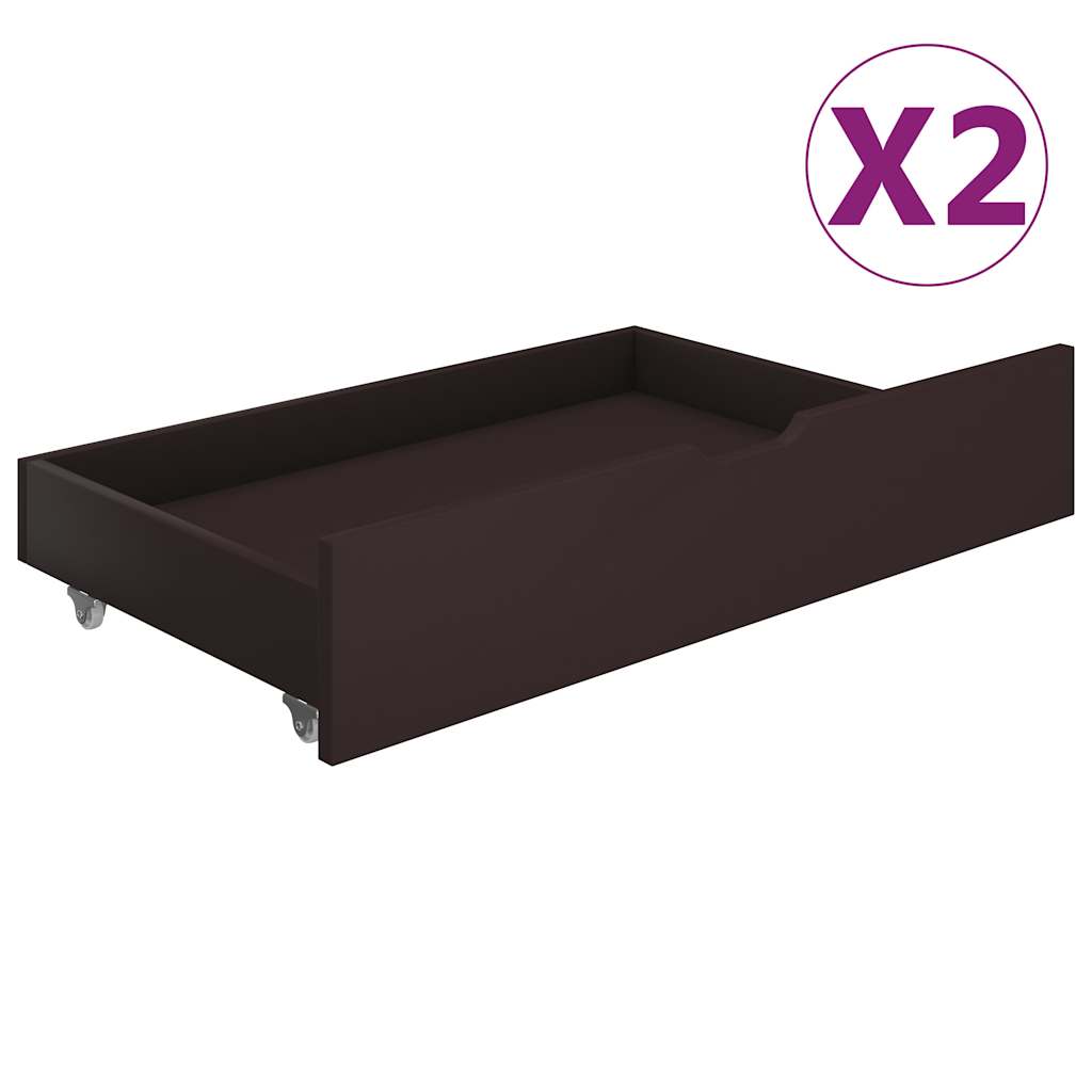 Πλαίσιο Κρεβατιού με 2 Συρτάρια Σκ. Καφέ 160x200 εκ Ξύλο Πεύκου