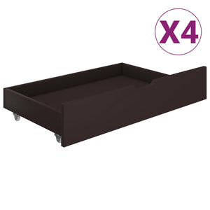 Πλαίσιο Κρεβατιού με 4 Συρτάρια Σκ. Καφέ 140x200 εκ Ξύλο Πεύκου