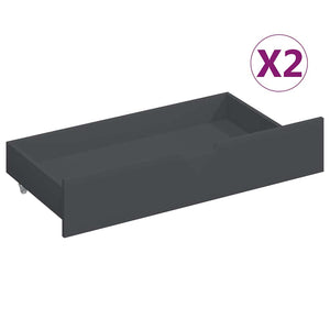 Πλαίσιο Κρεβατιού με 2 Συρτάρια Σκ. Γκρι 140x200 εκ Ξύλο Πεύκου