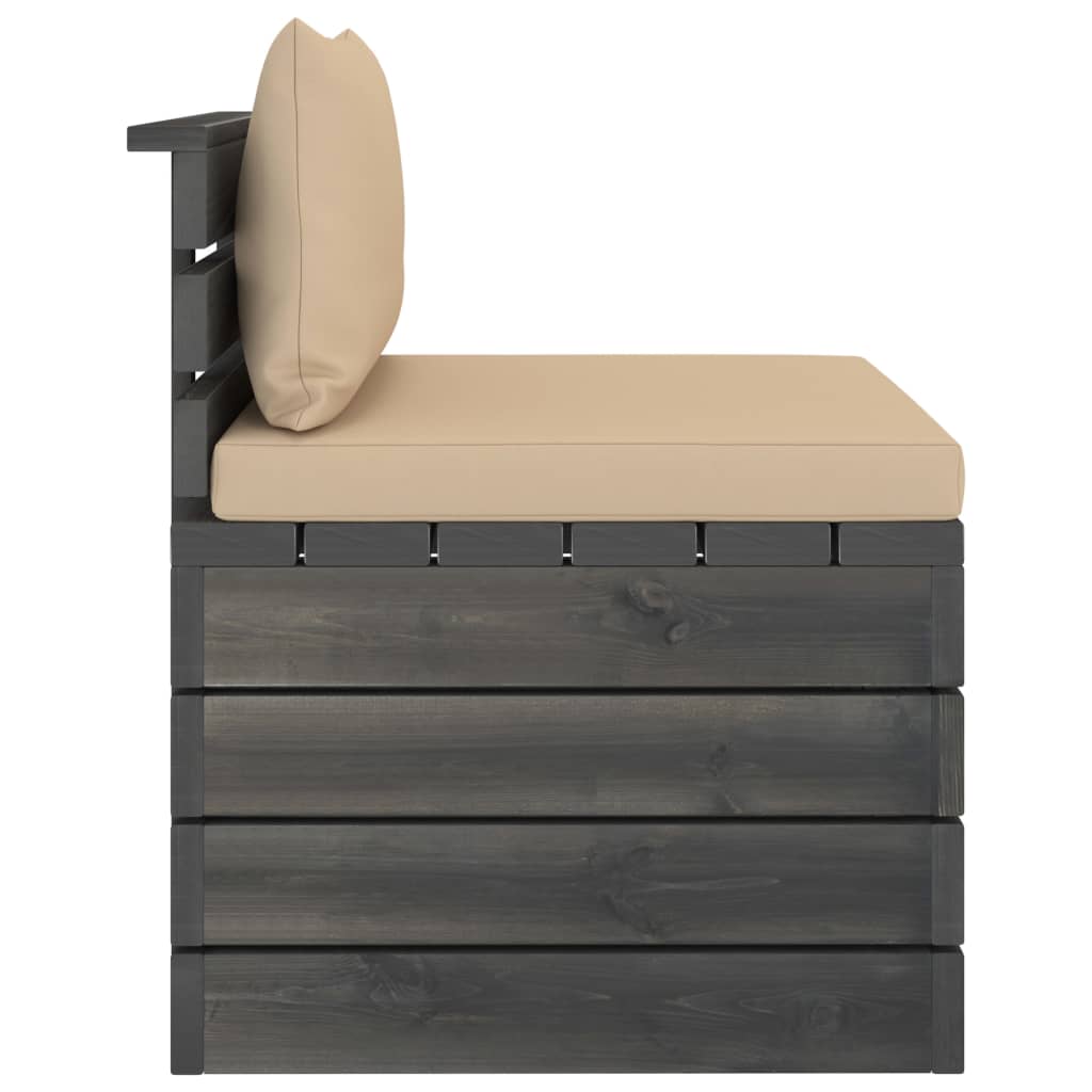 Σαλόνι Κήπου από Παλέτες 2 τεμ. Μασίφ Ξύλο Πεύκου με Μαξιλάρια - PAKOBAZAAR