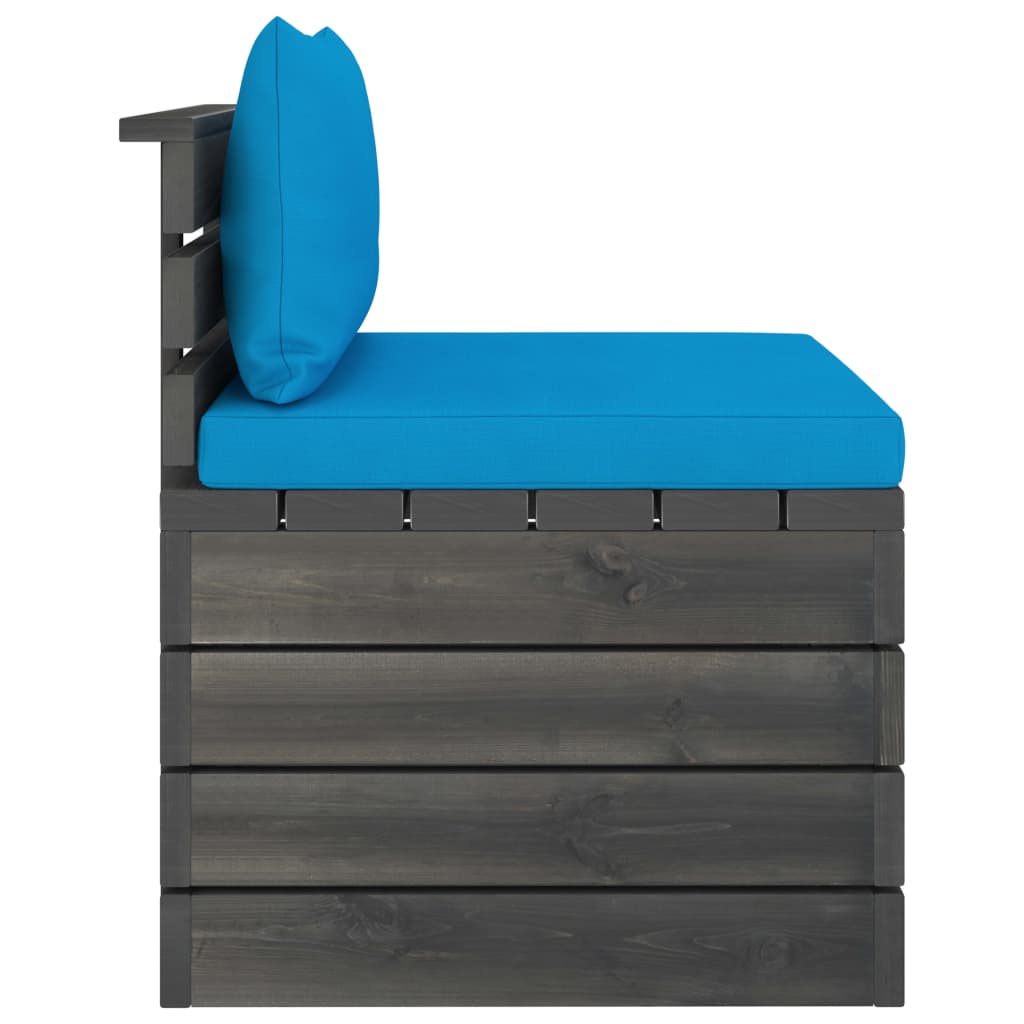 Σαλόνι Κήπου από Παλέτες 2 τεμ. Μασίφ Ξύλο Πεύκου με Μαξιλάρια - PAKOBAZAAR