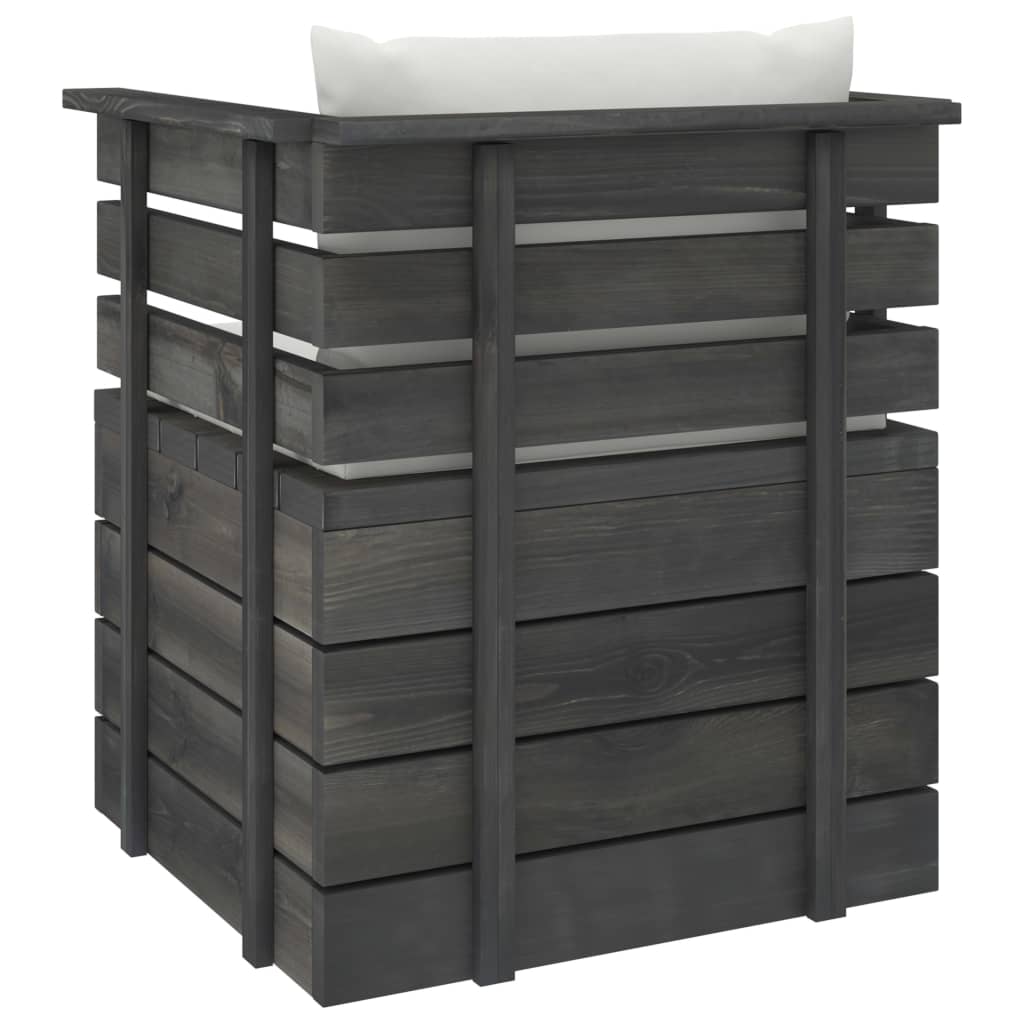 Πολυθρόνα Κήπου από Ξύλο Πεύκου με Μαξιλάρια - PAKOBAZAAR