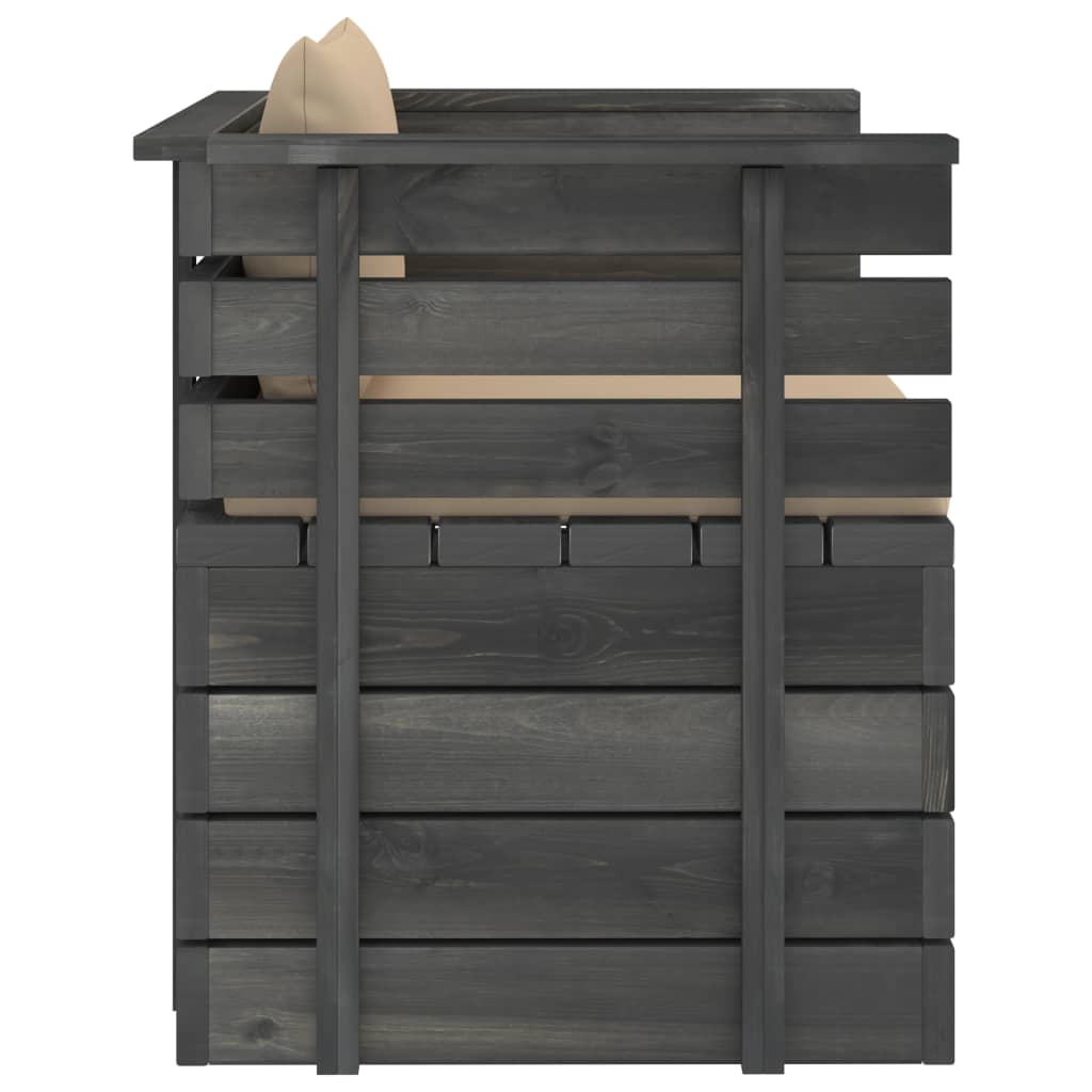 Πολυθρόνα Κήπου από Ξύλο Πεύκου με Μαξιλάρια - PAKOBAZAAR