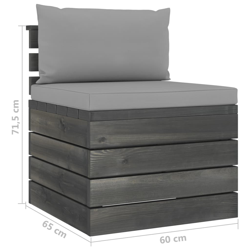 Σαλόνι Κήπου από Παλέτες 9 τεμ. Μασίφ Ξύλο Πεύκου με Μαξιλάρια - Pakobazaar