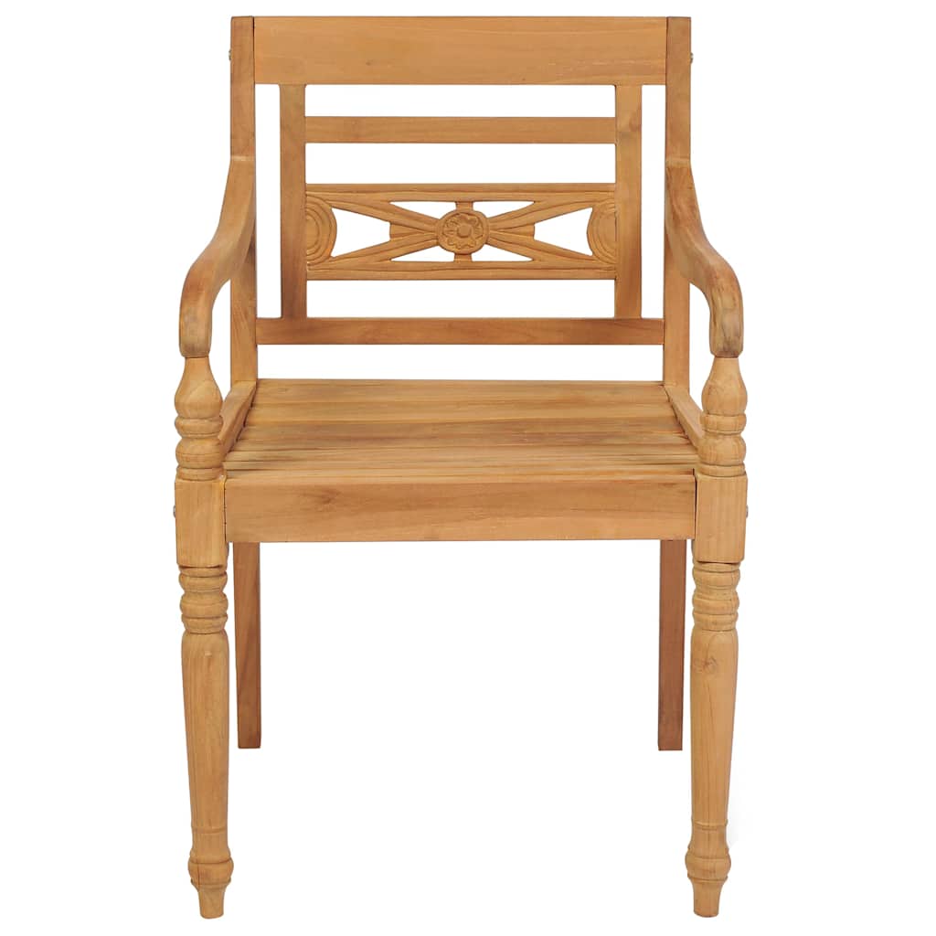 Καρέκλες Batavia 2 τεμ. από Ξύλο Teak & Φωτ. Πράσινα Μαξιλάρια - Pakobazaar
