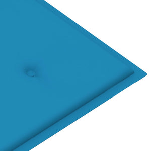 Παγκάκι Batavia 120 εκ. από Μασίφ Ξύλο Teak με Μπλε Μαξιλάρι - Pakobazaar