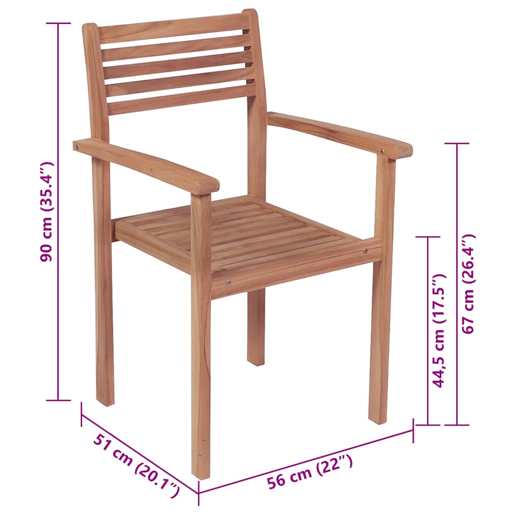 Καρέκλες Κήπου 4 τεμ. από Μασίφ Ξύλο Teak με Ανθρακί Μαξιλάρια - PAKOBAZAAR