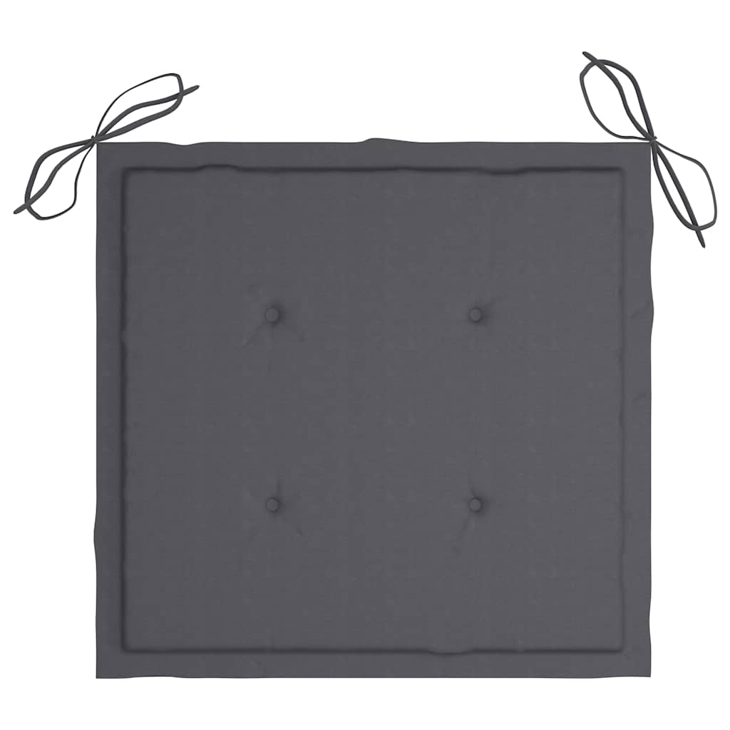 Καρέκλες Κήπου 4 τεμ. από Μασίφ Ξύλο Teak με Ανθρακί Μαξιλάρια - PAKOBAZAAR