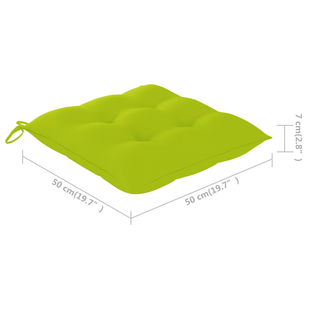 Καρέκλες Κήπου 4 τεμ. Μασίφ Ξύλο Teak με Φωτ. Πράσινα Μαξιλάρια - PAKOBAZAAR