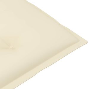Πτυσσόμενες καρέκλες 2 τεμ. με μαξιλάρια κρεμ χρώματος από μασίφ ξύλο τικ - Pakobazaar