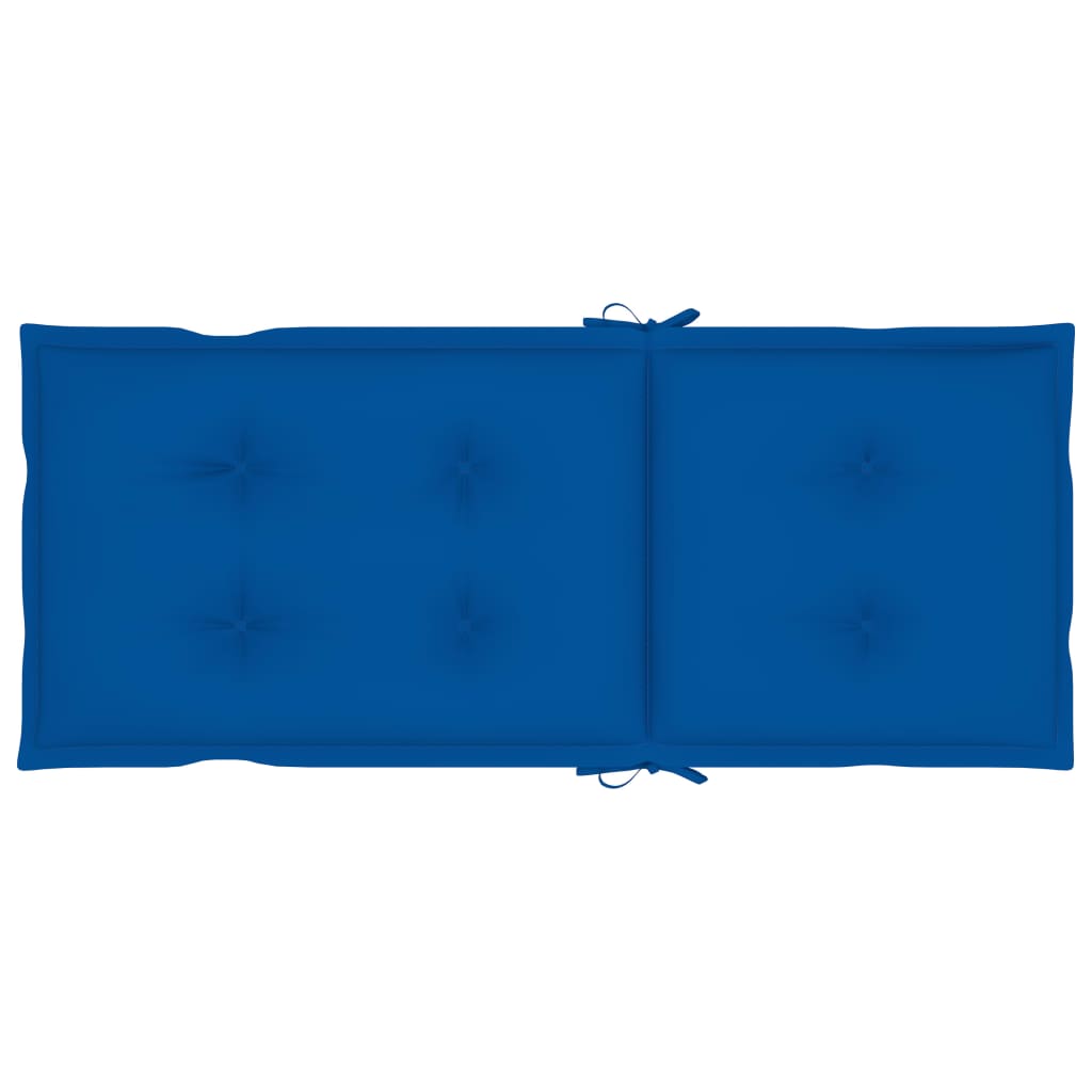 Πτυσσόμενες Καρέκλες 2 τεμ. με Μαξιλάρια Royal Blue από Μασίφ Ξύλο Teak - Pakobazaar