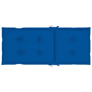Πτυσσόμενες Καρέκλες 2 τεμ. με Μαξιλάρια Royal Blue από Μασίφ Ξύλο Teak - Pakobazaar