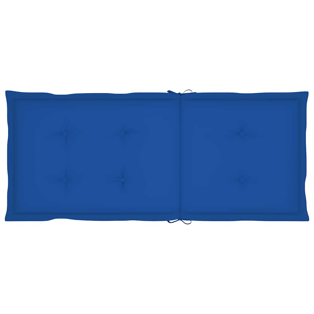 Πτυσσόμενη καρέκλα με μαξιλάρια Royal Blue από μασίφ ξύλο τικ