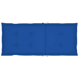 Πτυσσόμενη καρέκλα με μαξιλάρια Royal Blue από μασίφ ξύλο τικ