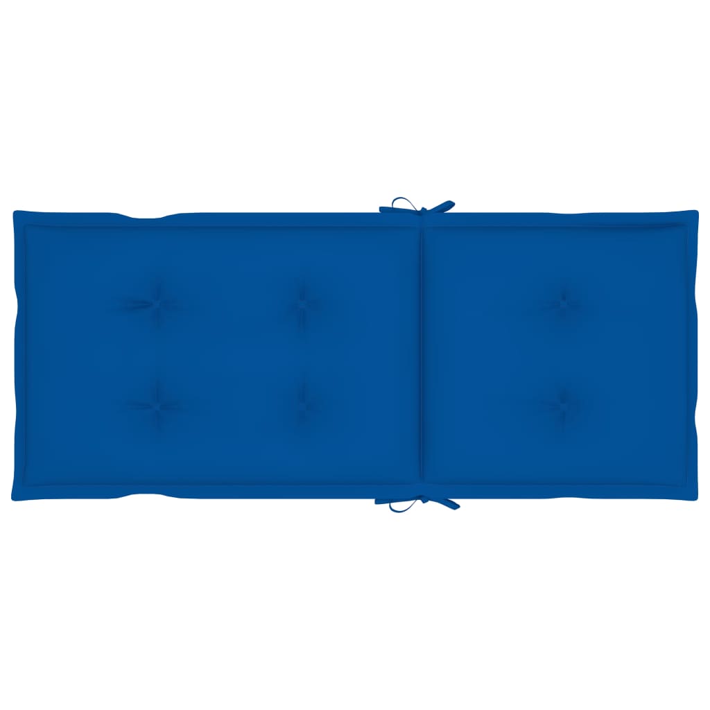 Πτυσσόμενες Καρέκλες 2 τεμ. με Μαξιλάρια Royal Blue από Μασίφ Ξύλο Teak