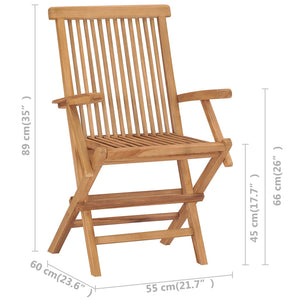 Καρέκλες Κήπου 2 τεμ. Μασίφ Ξύλο Teak με Φωτ. Πράσινα Μαξιλάρια - Pakobazaar
