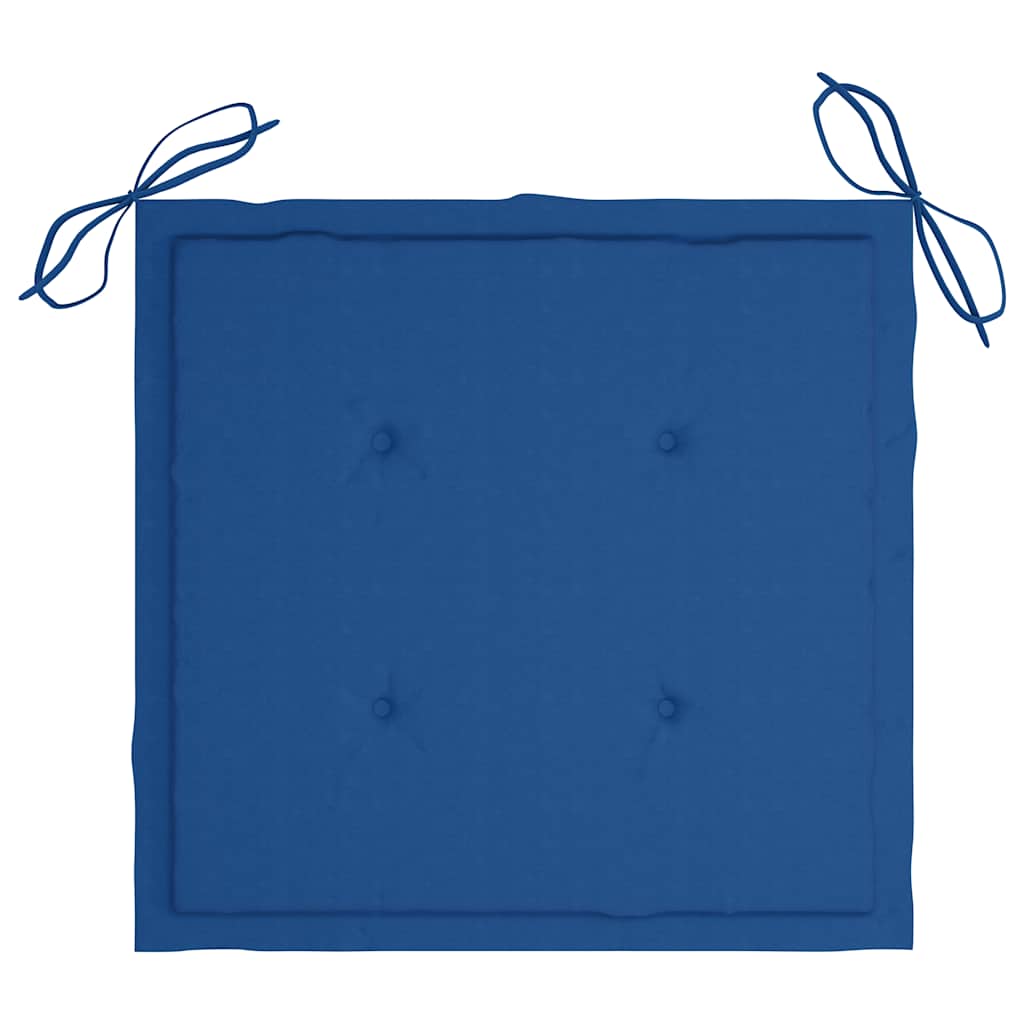 Πτυσσόμενες καρέκλες με μαξιλάρια Royal Blue 6 τεμάχια από μασίφ ξύλο τικ - Pakobazaar