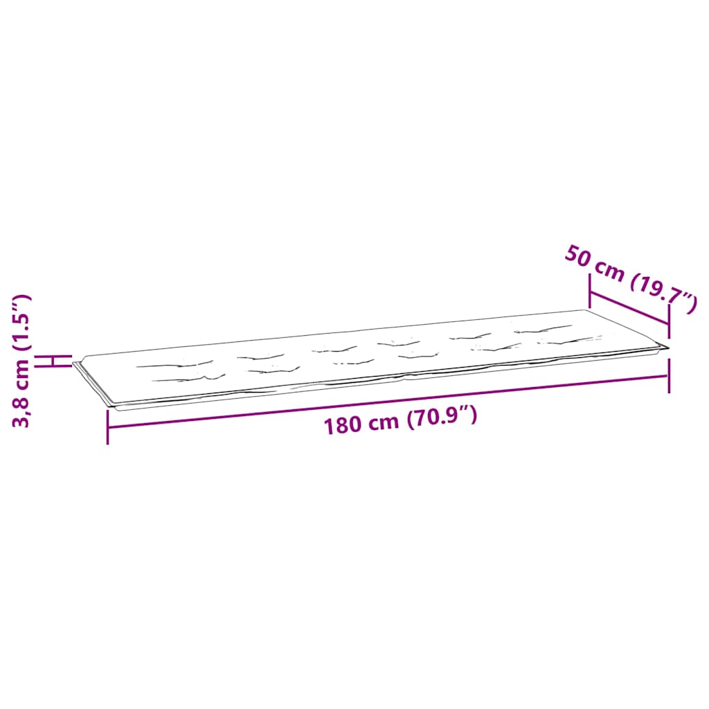 Παγκάκι Κήπου 175 εκ. από Μασίφ Ξύλο Teak με Γκρι Καρό Μαξιλάρι - PAKOBAZAAR