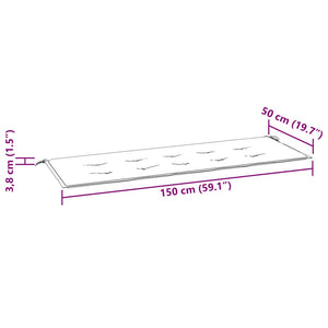 Παγκάκι Κήπου 150 εκ. Μασίφ Ξύλο Teak με Κόκκινο Καρό Μαξιλάρι - Pakobazaar