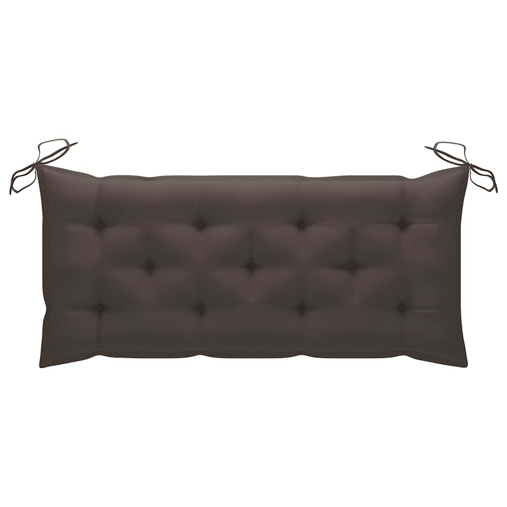 Παγκάκι Κούνια 120 εκ. από Μασίφ Ξύλο Teak με Taupe Μαξιλάρι