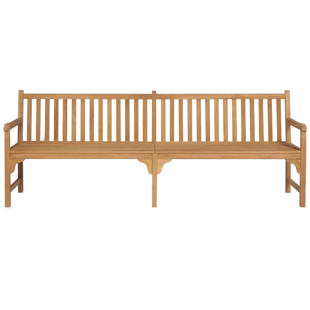 Παγκάκι Κήπου 240 εκ. Ξύλο Teak & Μαξιλάρι με Σχέδιο Φύλλων