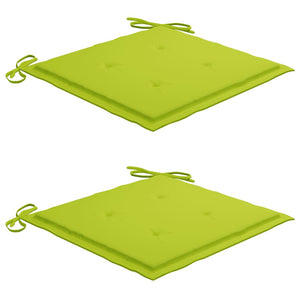 Σετ Mπιστρό 3 τεμ. Μασίφ Ξύλο Teak με Ανοιχτ. Πράσινα Μαξιλάρια