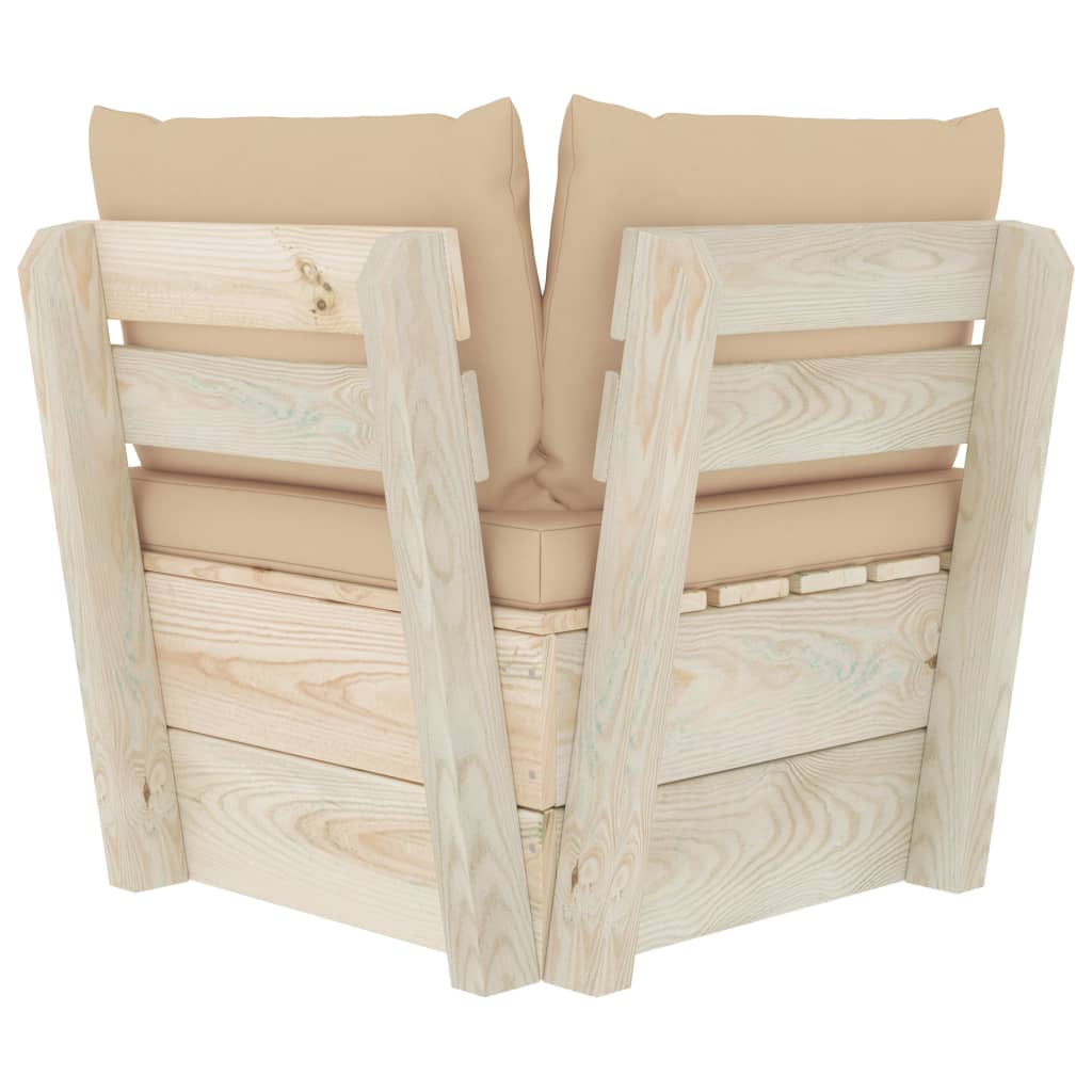 Καναπές Κήπου Γωνιακός από Παλέτες Εμποτισμένο Ξύλο Ερυθρελάτης - PAKOBAZAAR