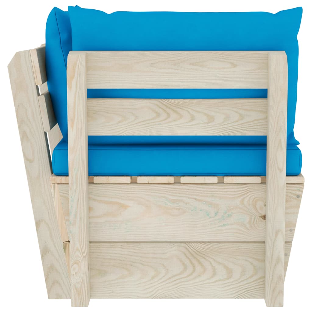 Καναπές Κήπου Γωνιακός από Παλέτες Εμποτισμένο Ξύλο Ερυθρελάτης - PAKOBAZAAR