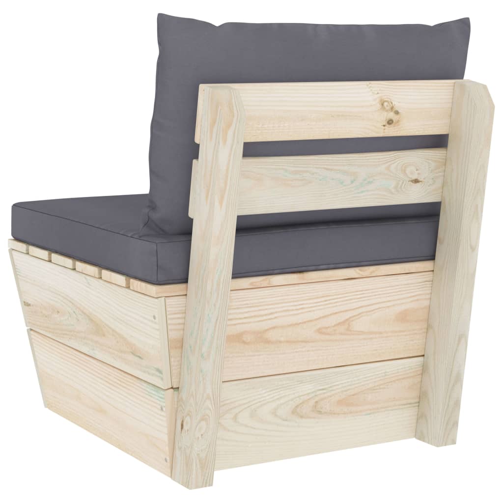 Καναπές Κήπου Μεσαίος από Παλέτες Εμποτισμένο Ξύλο Ερυθρελάτης - PAKOBAZAAR