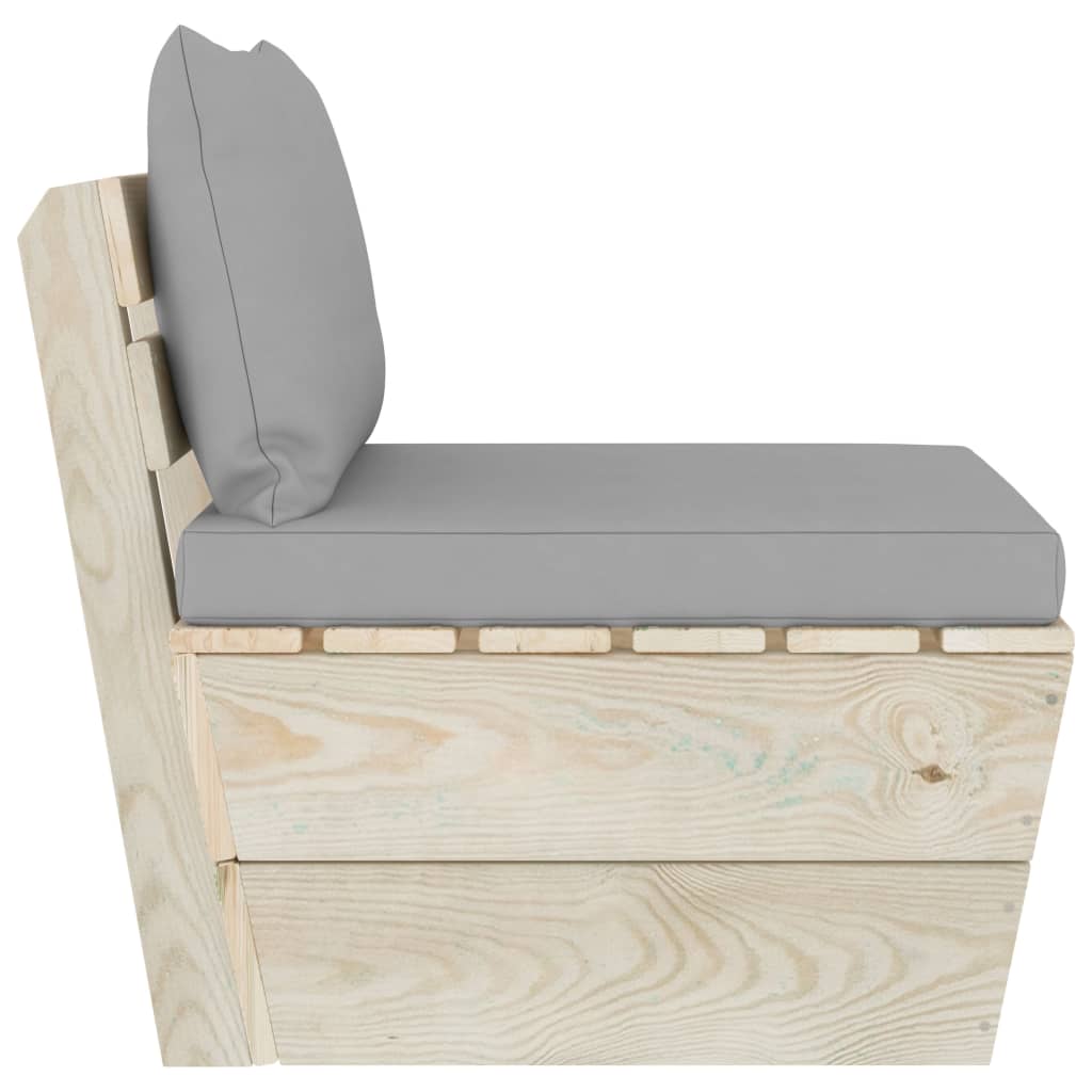 Καναπές Κήπου Μεσαίος από Παλέτες Εμποτισμένο Ξύλο Ερυθρελάτης - PAKOBAZAAR