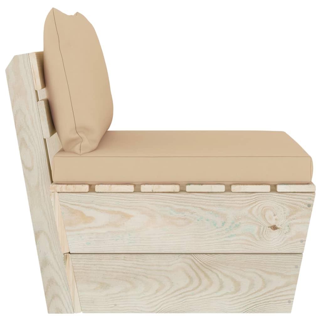 Καναπές Κήπου Μεσαίος από Παλέτες Εμποτισμένο Ξύλο Ερυθρελάτης - PAKOBAZAAR