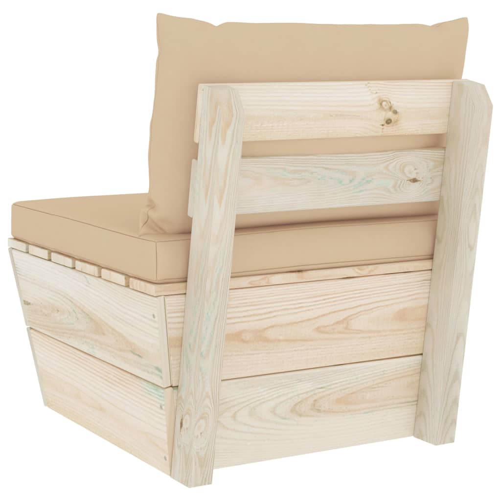 Καναπές Κήπου Μεσαίος από Παλέτες Εμποτισμένο Ξύλο Ερυθρελάτης - PAKOBAZAAR