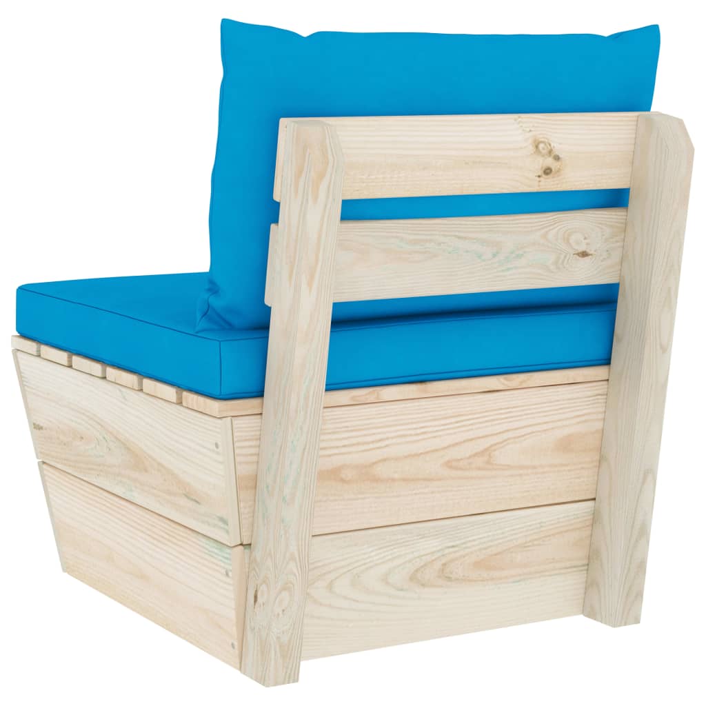 Καναπές Κήπου Μεσαίος από Παλέτες Εμποτισμένο Ξύλο Ερυθρελάτης - PAKOBAZAAR